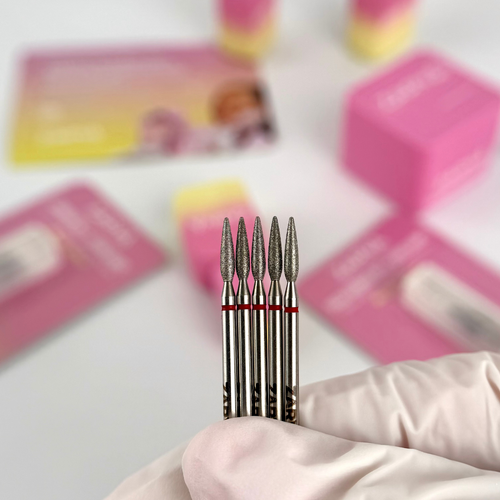 KIT - 5 BROCAS CHAMA DIAMANTADAS LONG PRO (VERMELHA) - 2.3mm
