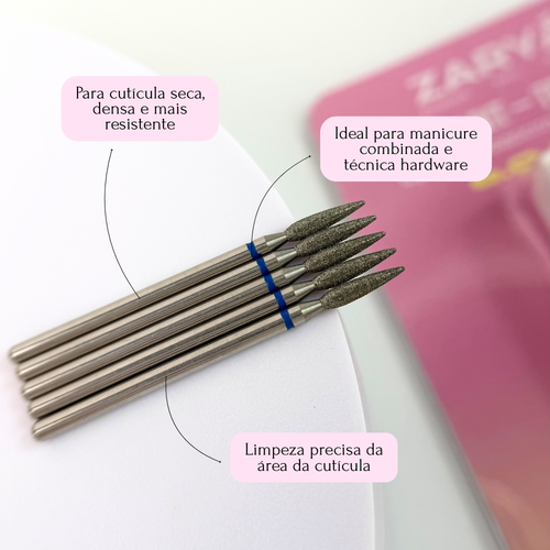 Kit - 5 Brocas Chama Diamantadas (Azul)