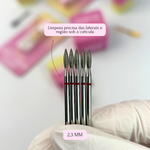 Kit - 5 Brocas Chama Diamantadas (Vermelha) - 2.3mm