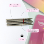 Kit - 5 Brocas Chama Diamantadas Pro (Vermelha) - 2.2mm