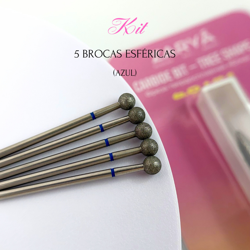 Kit - 5 Brocas Esféricas (Azul)